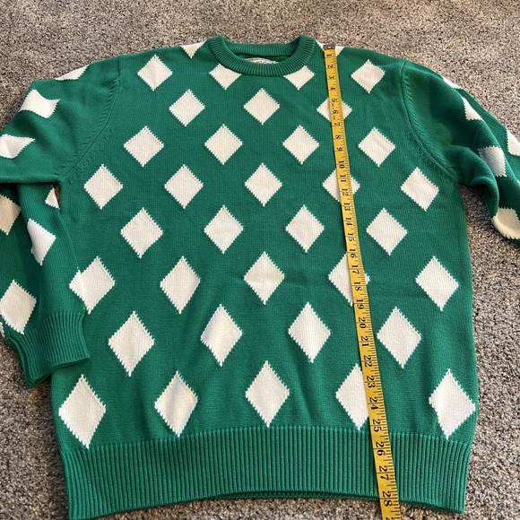 Bogey Boy Golf Sweater Men's L Rhombus Diamond Sweater Green NWT - Picture 5 of 6